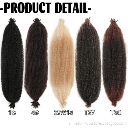 Marley Crochet Twist Braiding Hair  Synthetic  Hair Extension curl  marley  braid Soft Fluffy Long Afro Kinky Synthetic Springy